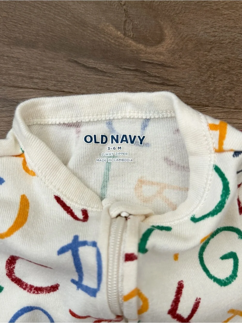 Old Navy Infant Multi-Color Alphabet Footie Pajamas Size 3-6 Months